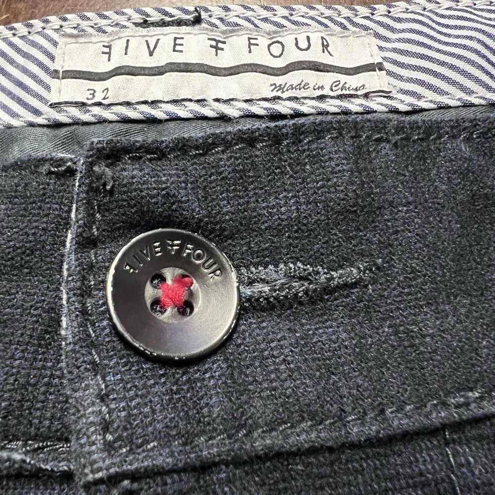Five Four Pants Mens 32 (fits 34x31) Navy Flat Front Chino Golf Straight Leg - Picture 4 of 10